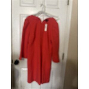 J.CREW Size 14 Coral Orange 3/4 Bell Sleeve Fit & Flare Dress
